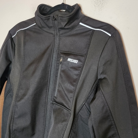 ARSUXEO black Softshell cycling jacket.  Men's size medium. - Picture 2 of 16